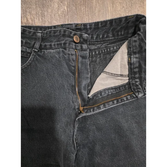 Vintage Bongo Jeans Women Size 13 Mom Jeans Black Wash Y2K Zipper Ankle - Picture 3 of 12